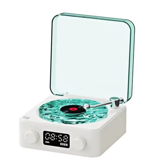 Cozette™ Retro Bluetooth Vinyl Record Player – Portable Turntable with LED Light & Stereo Speakers