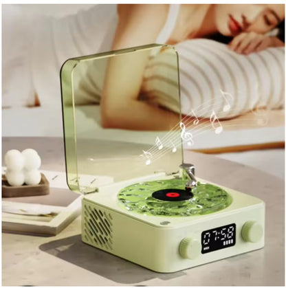 Cozette™ Retro Bluetooth Vinyl Record Player – Portable Turntable with LED Light & Stereo Speakers